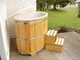 Sauna immersione piatti in legno di larice con inserto in plastica esterno rivestito 740