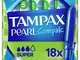 Tampax - Tamponi Pearl Compak Con Inserto Manica Super - 18 Pezzi