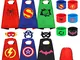 Jojoin 6 PCS Costumi da Supereroi per Bambini, 6 Maschere di Supereroi, 6 Superhero Bracci...