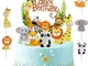 HCRXVV Decorazione per torta compleanno, con animali della foresta