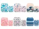 Alva Baby - Pannolini lavabili e riutilizzabili in tessuto, 6 pz, 12 inserti 6DM38-IT