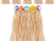 Kurtzy Hula Gonna (6 Pezzi) - (41cm Lungo) Oro Hawaiana Erba Gonna con Fascia Elastica in...