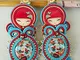 Orecchini Kimmidoll in soutache, regalo, donna, made in Italy