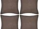 vidaXL 4 federe per cuscini copricuscino in lino color marrone 40 x 40 cm