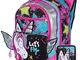 Gopop Schoolpack Zaino Scuola Unicorno Estensibile 43x31x17 cm + Astuccio 3 Zip Completo