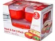 Sistema 2703 Confezione 3 Contenitori Polipropilene Microwave, Rosso