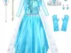 URAQT Costume da Principessa Elsa, Elsa Costume Bambina con Accessori da Principessa, Elsa...