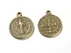 10 x Bronzo Antico Tibetano 21mm Ciondoli Pendente (Medaglia San Benedetto) - (ZX07485) -...