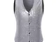 Homebaby Blazer Uomo Giacca Senza Maniche Elegante Canottiere Gilet di paillettes Slim Fit...