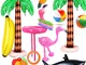 Evance 14 Pezzi Giocattolo Gonfiabile, Palme Flamingo Banana Beach Balls Flying Pappagallo...