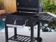 FP-TECH - BARBECUE A CARBONELLA CARBONE BBQ GRILL DA GIARDINO CON RIPIANO REGOLABILE, 115x...