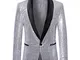 Homebaby Uomo Blazer Classic Brillantini con Paillettes Glitterati Giacca da Abito Elegant...