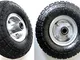 2 pneumatici con cerchio in acciaio, 4,10/3,50-4, Ø 260 mm, per carriole e carrelli