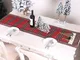 Katzinst Runner da tavola natalizio, colore rosso plaid natalizio, tovaglia lavabile, tavo...