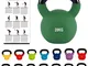 MSPORTS Kettlebell Professionale 28 kg | Ghisa Revestimento in Neoprene | incl. Workout PD...