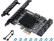 BEYIMEI Scheda PCIE SATA 8 porte, scheda di espansione controller SATA 3.0, scheda control...