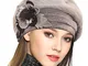 VECRY Donna Lana Berretto Angola Beanie Skull Cappelli Baschi e Berretti (Cachi)