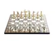 GiftHome, set di scacchi in metallo per adulti, fatti a mano, con motivo in madreperla e s...