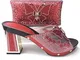 ER-Hoesing Red signore corrispondenza calzature e borse Italia 4 colori Materiale Con Pu I...