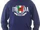 Settantallora - Felpa con Cappuccio KJ1663 Stemma Tricolore Italia Rugby Taglia M