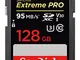 SanDisk Extreme PRO 128 GB, Scheda di Memoria SDXC, Classe 10, U3, V30, Velocità di Lettur...