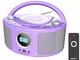 Lettore CD Radio portatile per bambini Boombox, con Bluetooth | Radio FM | USB | MP3 | Com...