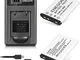 ENEGON Batteria di ricambio (2 pacchi) e kit di ricarica USB per Olympus LI-40B LI-42B LI-...