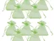 PandaHall 100PCS Sacchetti Regalo Organza Saccgetti Portaconfetti Sacchetti Gioielli, Rett...