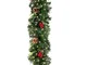 270 cm Ghirlanda di Natale Artificiale Decorazione Ghirlanda di Natale con Luci led Pigna...