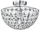 Wofi 9568.01.01.0350 - Lampada a soffitto, 1 luce, altezza: 24 cm, diametro 35 cm, cromata