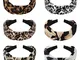 Belle Vous Cerchietti per Capelli Leopardato Donna con Nodo Incrociato (Set da 6) - Cerchi...