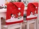 rosemaryrose 2 Pezzi Custodia per Sedia di Natale，Coprisedie con Schienale，Babbo Natale...