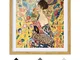Bilderwelten Quadro murale - Gustav Klimt - Donna con ventaglio - Quercia Naturale 70 x 70...