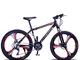 YGRSJ 26"Mountain Bike, 27 VELOCITÀ NERA/ROSSO/BIANCO,Blue