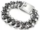 COOLSTEELANDBEYOND Biker Braccialetto del Cranio Collegamento Chain Teschio, Bracciale da...