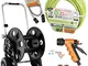 Set Claber Avvolgitubo Genius 60 Tubo 25 Metri 5/8 Starter Kit Pistola Tubo di Collegament...