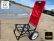 GLOBOLANDIA Carrello con Ruote Rosso Trolley Spiaggia Mare Pieghevole Beach Carrellino Por...