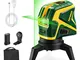 POPOMAN Livella Laser verde con 2 Punti a Piombo e Linea a Croce 25m, USB ricarica, Autoli...