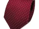 TigerTie - Cravatta in seta - rosso bordò argento a pois - Cravatta in seta