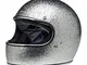 Casco Integrale Gringo Biltwell Brite Silver Argento Glitterato Metalflake OMOLOGATO Doppi...