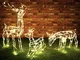 Christmas Concepts® Set di 3 Famiglia di Renne Illuminate animate con luci a LED Bianche C...