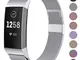 Funbiz Compatibile con Cinturino Fitbit Charge 3/Charge 4, Cinturini in Metallo Regolabile...