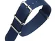 AUTULET 20mm squisito un pezzo bande blu scuro lusso degli uomini di orologi stile nylon P...