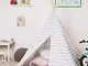 boppi Spaziosa Tenda Indiana Tepee da Gioco per Bambini, Interni o Esterni, Portatile, Str...