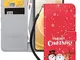 ZhuoFan Cover Natale Per iPhone 11 6,1'', Dipinto Flip Caso in PU Pelle Libro Portafoglio...
