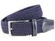 Lindenmann Mens Braided Textile belt/Mens Belt, textile and leather, navy, Größe/Size:110