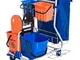 HOMCOM Carrello Pulizie Professionale con 4 Secchi 18l/6l, Sacco Spazzatura Impermeabile,...