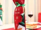 HAWPPWY Natale,2PC Coperchio per Bottiglia di Vino Decorazione Natalizia Rossa per la casa...
