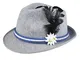 Boland- Cappello Tirolese Oktoberfest Piuma Adulti, Grigio/Blu, Unica, 54242