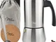 Milu Caffettiera Induzione | 2, 4, 6, 9 Tazze | Caffettiera Espresso in Acciaio Inox, Adat...